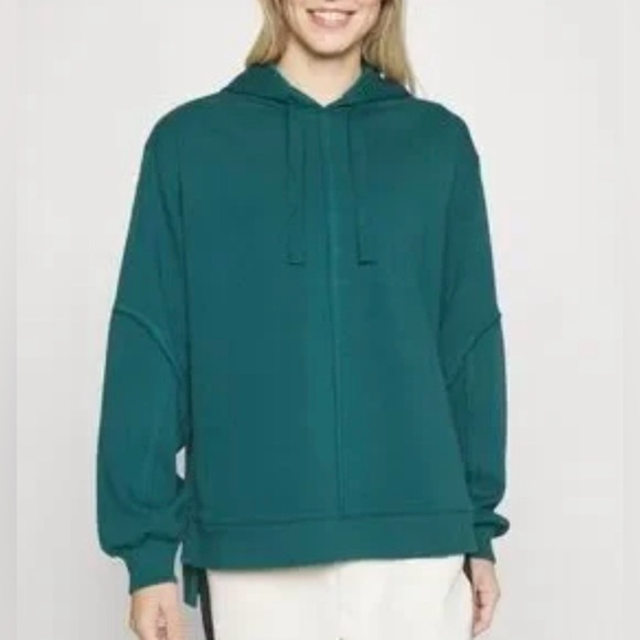 Sweaty Betty Tops - Sweaty Betty Revive Hoodie In Deep Emerald Green, Relaxed Fit, Ribbed Details, 8